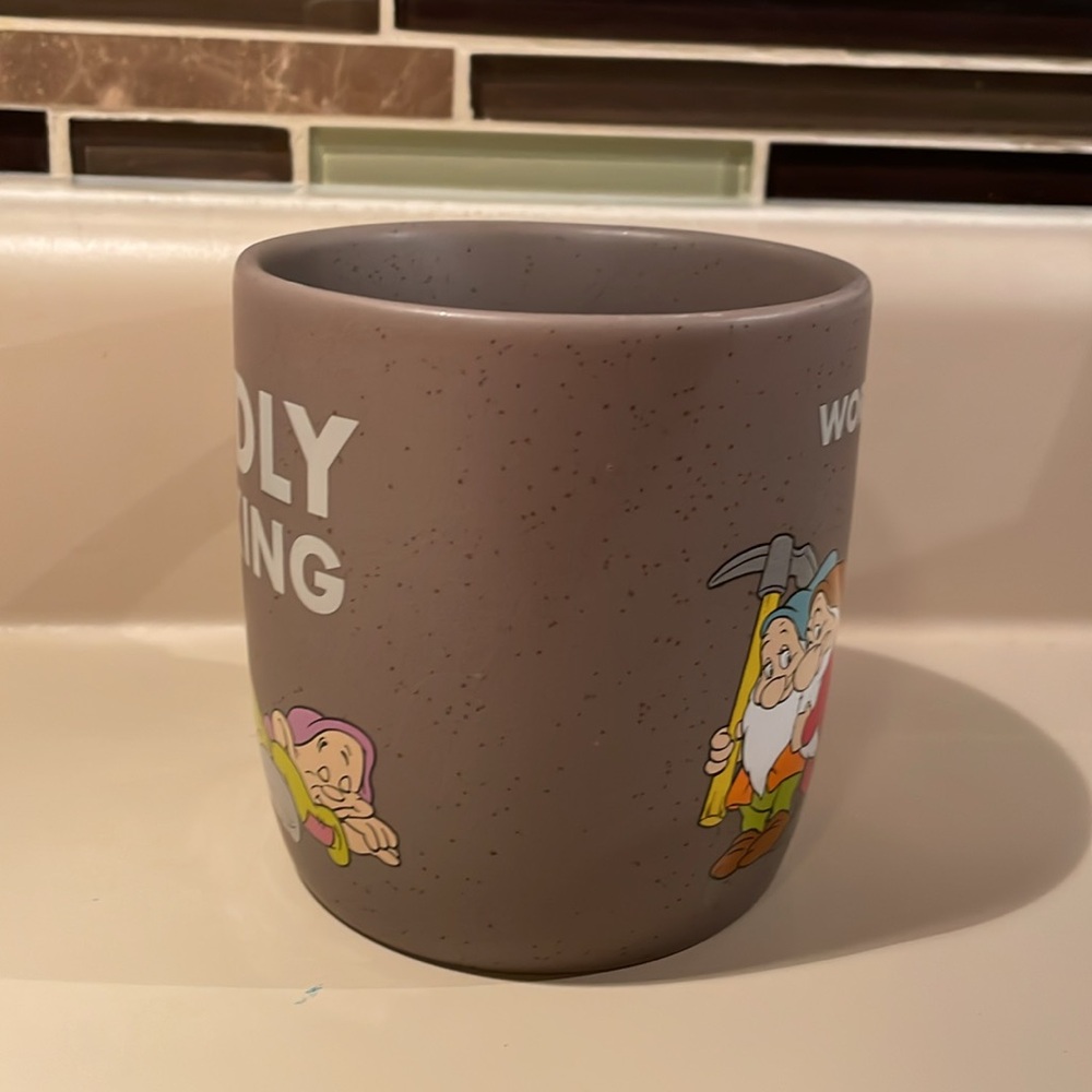 DISNEY UEC Snow White Seven Dwarfs Working Hard Hardly Working Coffee Mug - Picture 3 of 11